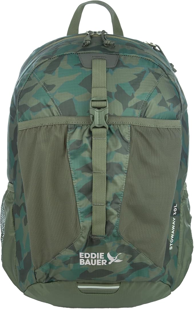 Eddie Bauer Stowaway Packable Backpack | Travel | Outdoor | Lightweight | Foldable | Durable | Ripstop Polyester | 30L - Sprig Green