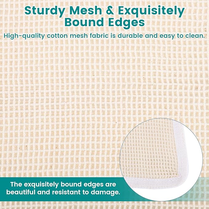 4Pcs Durable Cotton Mesh Laundry Bags for Delicates, 20×24inch Large Breathable Laundry Mesh Wash Bags with Sturdy Zipper for Delicates, Clothes, Pants, Underwear, Bra, Socks (XL)
