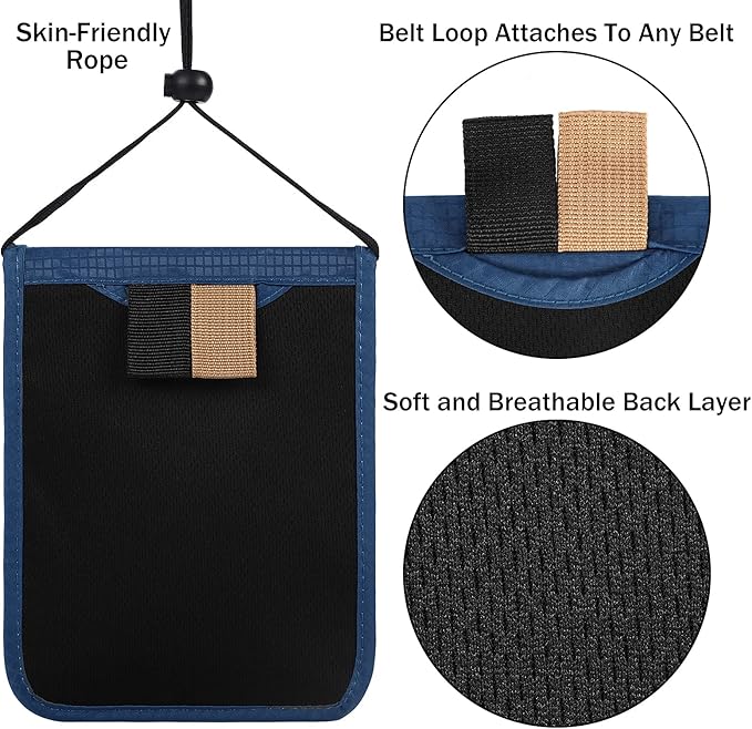 Travel Pouch Neck Wallet Family Passport Holder Organizer Case with RFID Blocking | RFID Blocking