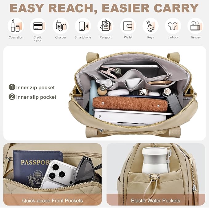 Gym Bag for Women, Duffle Weekender Bags for Travel, Lightweight Weekender Tote with Wet Pocket for Sports, Workout and Dance Khaki