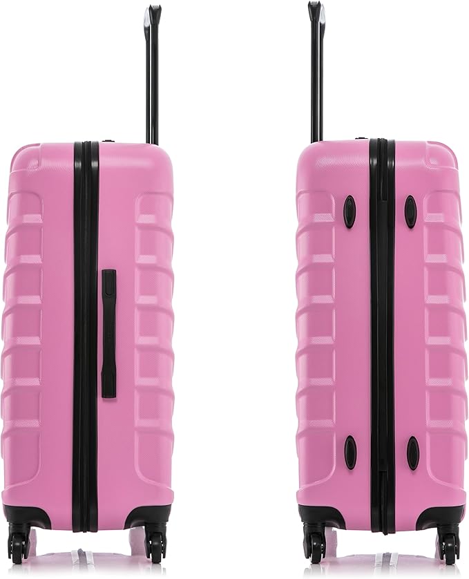 InUSA ENDURANCE Luggage with Spinner Wheels | Durable Lightweight Hardside Suitcase, Spacious Travel Bag with Handle and Trolley | 28-Inch Large Checked Luggage | Pink