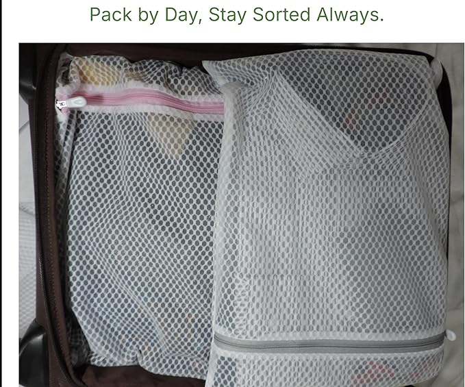 Mesh Laundry Bags for Delicates – 3 Pack (12”×16”) with Color-Coded Zippers, Protects Clothes from Damage, Breathable Honeycomb Mesh, Washer & Dryer Safe bags - Ideal for Bras, Lingerie & Socks