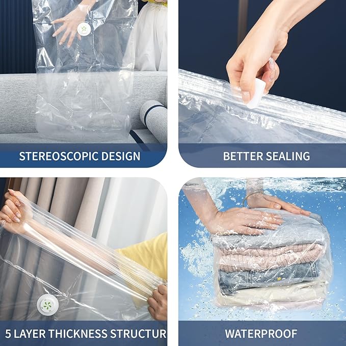 1 PACK Cube Vacuum Storage Bags,Jumbo Cube (31.4 * 39.3 * 14.9 Inch), Extra Large Vacuum Seal Bags for Clothing, Comforters, Blankets, Bedding, Closet Organization Space Saving