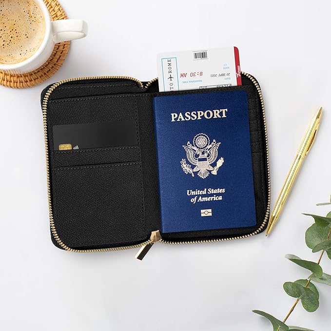 Beautiful Passport Holder for Travel with Wristlet Strap - All-in-One Wallet for Women with Card Slots and Tassel Keychain - Perfect Case to Keep Your Travel Documents Organized & Safe