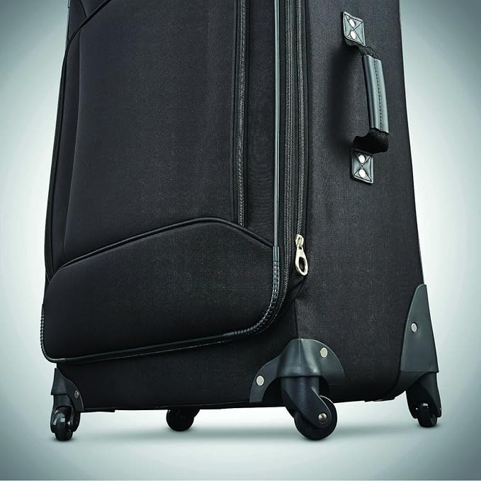 American Tourister Fieldbrook XLT Softside Upright Luggage, Black, 3-Piece Set (BB/21/25)