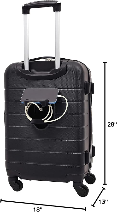 Wrangler Smart Spinner Hardside Luggage, 3 Piece Set, Black