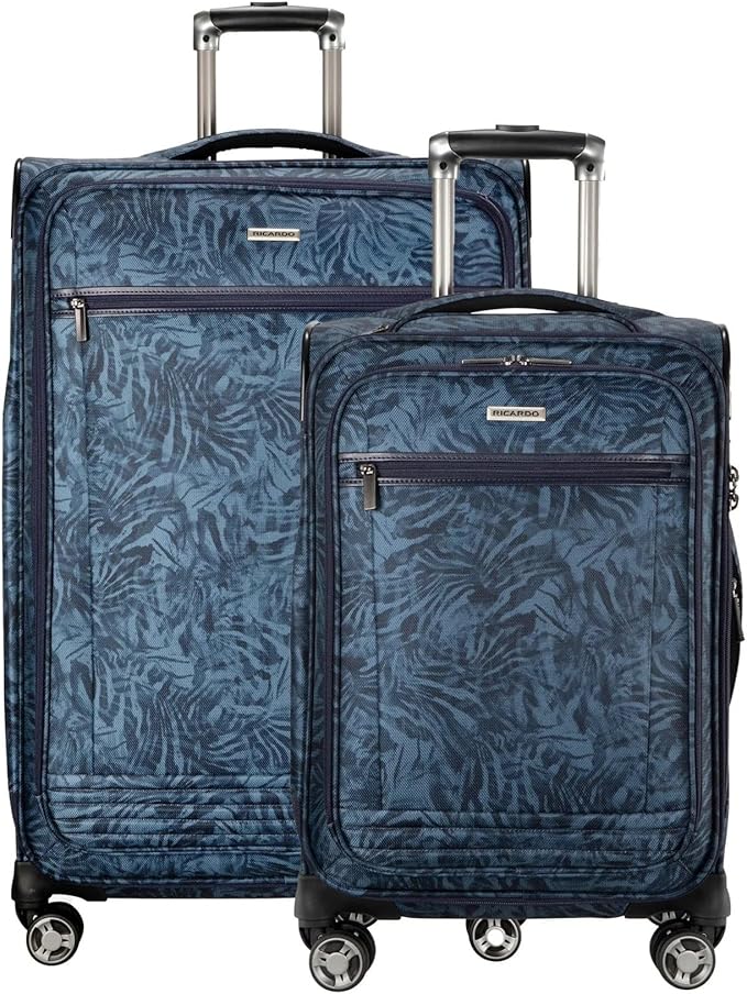 Ricardo Beverly Hills Avalon Softside 2-Piece Luggage Set Made with Sustainable 100% rPET, Lightweight, Eco-Friendly Travel, Expandable, Dual Spinner Wheels, Serengeti Night, (20" & 24")