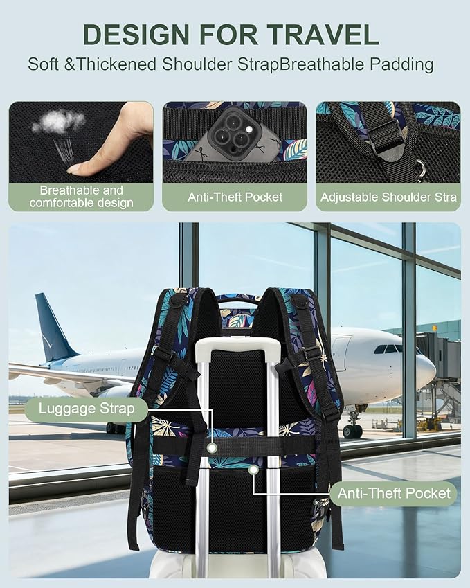 Travel Carry On 17.5" Laptop Expandable Backpack for Men Women, Personal Item Bag Waterproof Airline Approved with USB Charging Hole 3 Packing Cubes, Large Weekender Daypack Business Luggage Suitcase