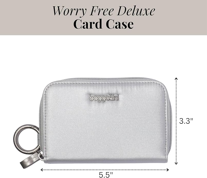 Baggallini Deluxe Card Case - Lightweight 5.5"x3.3" RFID Protected Womens Wallet Card Holder
