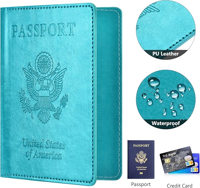 Eoehro Passport Holder for Travel Essentials-2Pack, Passport Wallet Cover Case for Travel Must Haves Accessories,Passport Book Holders for Women and Men