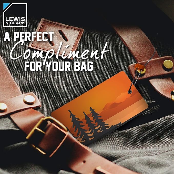 Lewis N. Clark Travel Green Luggage Tag and Suitcase Identifiers for Women and Men, Carry on, Backpack and More, Orange Trees, 1-Pack