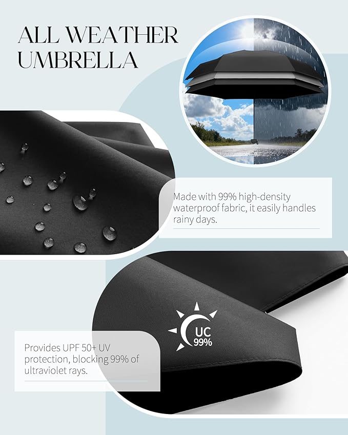 Seniny Mini Portable Travel Umbrella with Case - Compact Umbrellas for Rain & Sun UV Protection for Backpack Pocket, Lightweight Folding Small Umbrella, Tiny Purse Size UV Blocker for Kids Women Girls