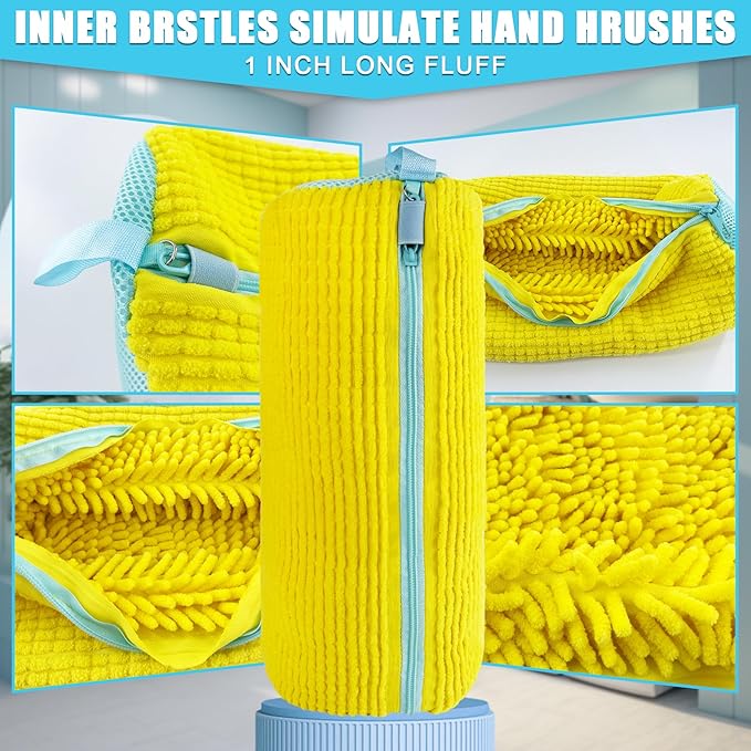 Shoe Washing Machine Bag, 2 Pack – Laundry Shoe Bag for Dryer, Reusable, Fits All Shoe Types, 360° Deep Cleaning with Self-Locking Zipper, Wash Two Pairs at Once, Protects Shoes and Washing Machines
