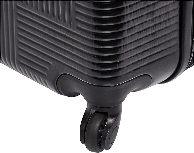 American Tourister Stratum XLT Expandable Hardside Luggage with Spinner Wheels, Jet Black, Checked-Large 28-Inch