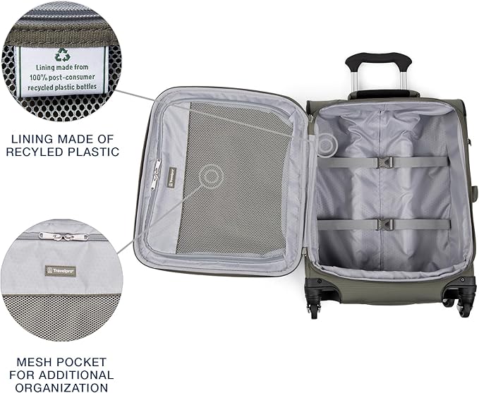 Travelpro Maxlite 5 Softside Expandable Luggage with 4 Spinner Wheels, Lightweight Suitcase, Men and Women, International, Slate Green, Carry-on 19-Inch