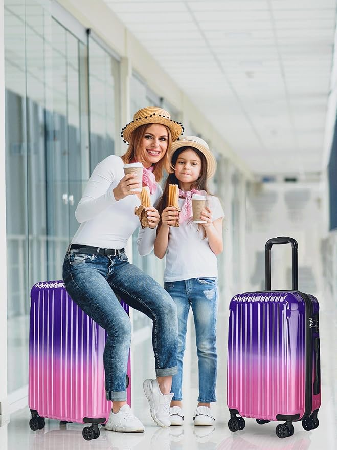 Carry on Luggage - Airline Approved Suitcases with Spinner Wheels, Built-In TSA Lock，Hard Shell Expandable Suitcases