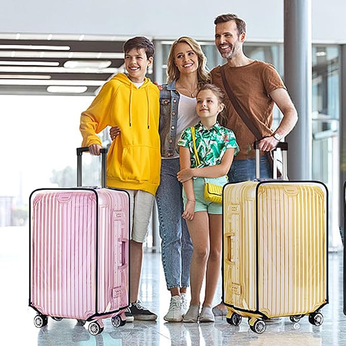 28 Inch Clear PVC Luggage Cover, 0.2mm Thick Lightweight Waterproof, Dustproof, Anti-Scratch Suitcase Cover, Luggage Covers for Suitcase TSA Approved, Fits 28"-29" Wheeled Luggage