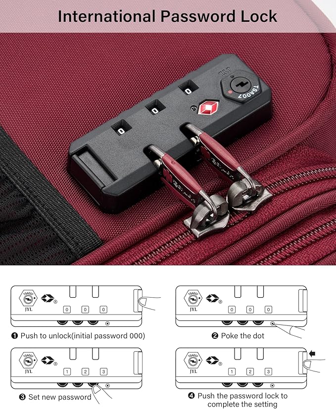 Hanke 16 Inch Underseat Carry On Luggage with Wheels Small Suitcase Softside Luggage Bags for Travel Lightweight Suitcases with Wheels Travel Luggage Personal Item for Men and Women(Burgundy)