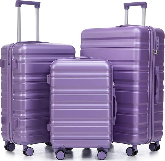3-Piece ABS Hardshell Luggage Set Lightweight, Tough & Scratch-Resistant
