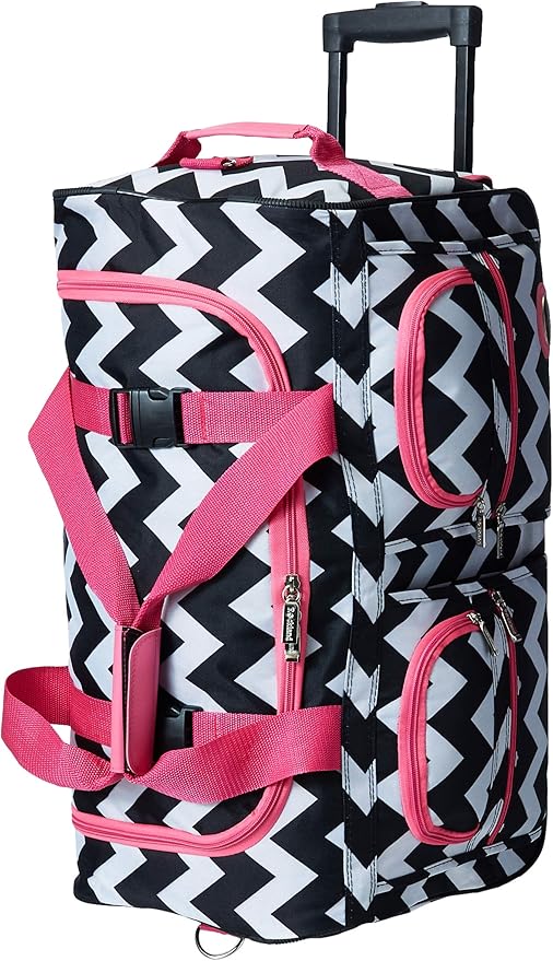 Rockland Rolling Duffel Bag, Black, 22"