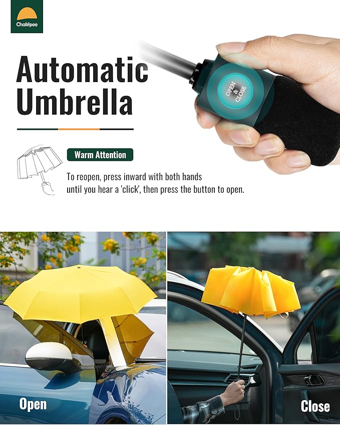 Travel Compact Umbrella Windproof - Portable Automatic for Rain, Folding Umbrella for Men and Women, Portable 210T Fabric