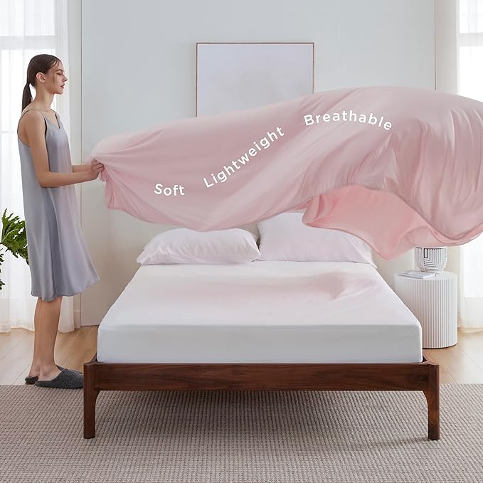 Bedsure Pink Cooling Blanket Full Size for Hot Sleepers - Summer Blanket Full Size Cold Bed Cool Arc-Chill Thin Ice Cooled Bedding with Rayon Derived from Bamboo Night Sweats Hot Flashes, 80x90