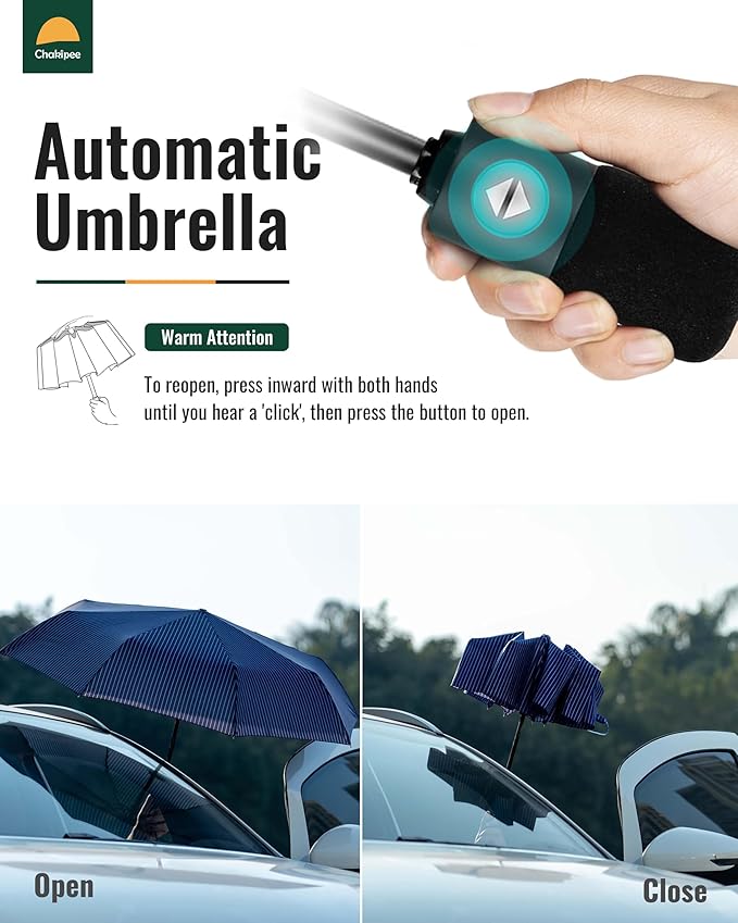 Travel Compact Umbrella Windproof - Portable Automatic for Rain, Folding Umbrella for Men and Women, Portable 210T Fabric
