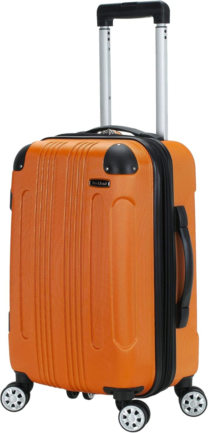 Rockland London Hardside Spinner Wheel Luggage, Orange, 3-Piece Set (20/24/28)