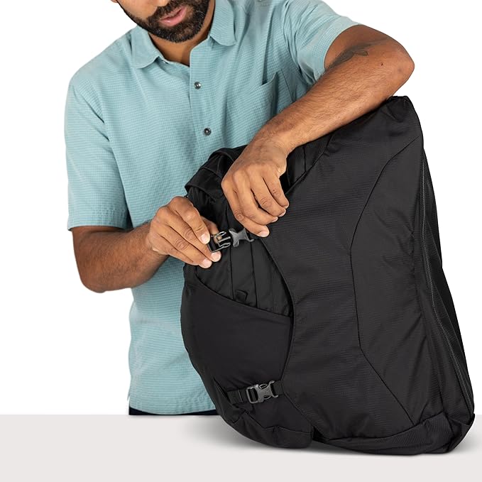 Osprey Farpoint 55L Men's Travel Backpack - Carry On Bag with Personal Item Sized Detachable Daypack, Antique Blue