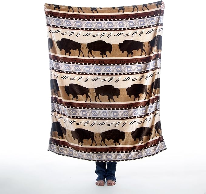 CARSTENS, INC. Travel Blanket, Premium Compact 2-in-1 Airplane Blanket/Pillow, Buffalo Stripe