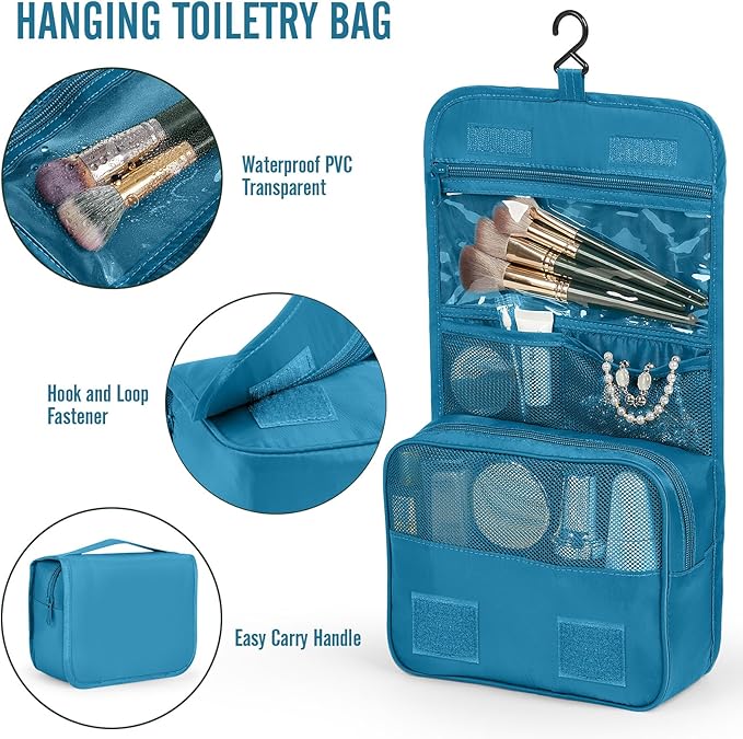 Veken 8 Set Packing Cubes for Travel Essentials, Suitcase Organizer Bags in 4 Sizes, Carry-On Luggage Accessories with Large Laundry & Hanging Toiletry Bag, Must-Have for Airplane, Road Trip & Camping