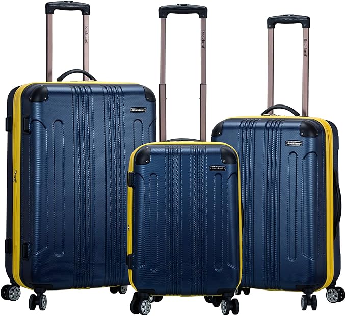 Rockland London Hardside Spinner Wheel Luggage, Navy, 3-Piece Set (20/24/28)