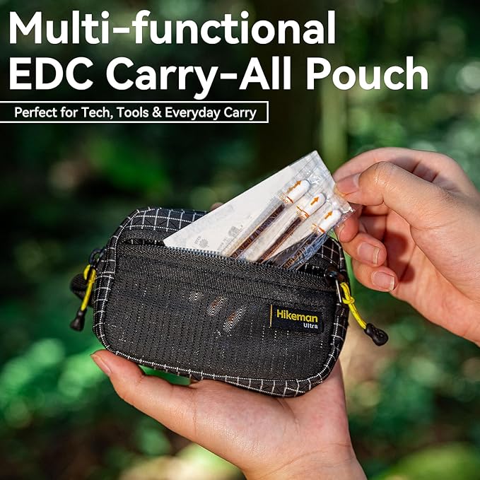 HIKEMAN EDC Multi-Purpose Pouch, Utility Tool Bag for Men, Lightweight Small Tactical Pocket, Portable Nylon Molle Compatible Military Utility Pouch for Everyday Carry, Outdoor Camping