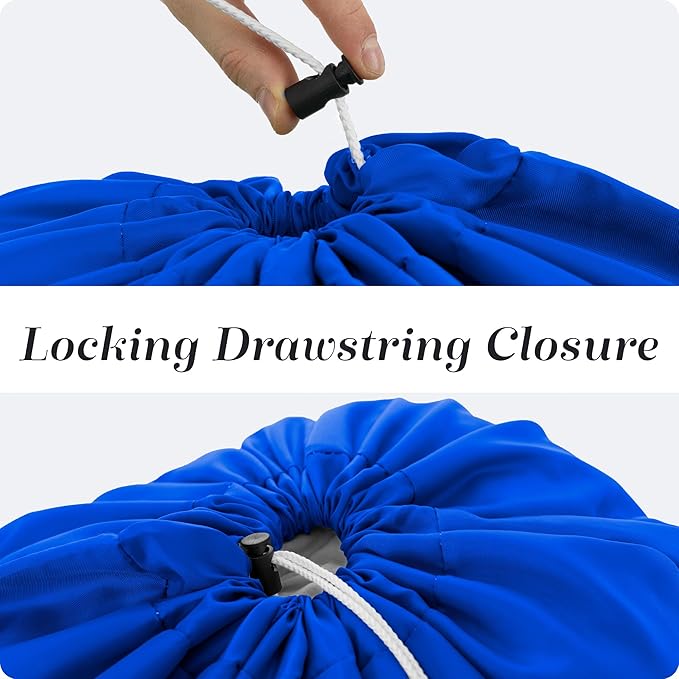 Handy Laundry Extra Large Heavy Duty Laundry Bag – 30" x 40" Durable Nylon, Locking Drawstring Closure, Machine Washable, Fits Laundry Basket, Travel & Dorm Dirty Clothes Organizer, Royal Blue