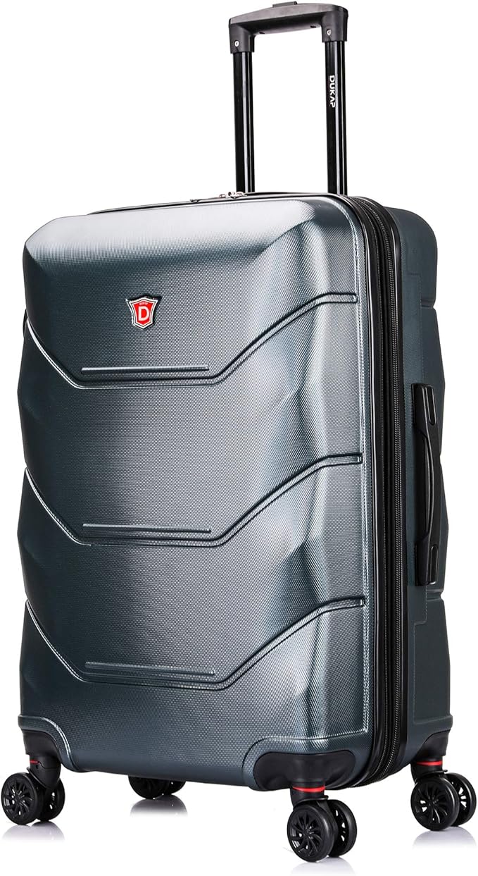 DUKAP ZONIX Luggage with Spinner Wheels | Durable Lightweight Hardside Suitcase, Spacious Travel Bag with Handle and Trolley | 26 Inch Medium Checked Luggage | Green
