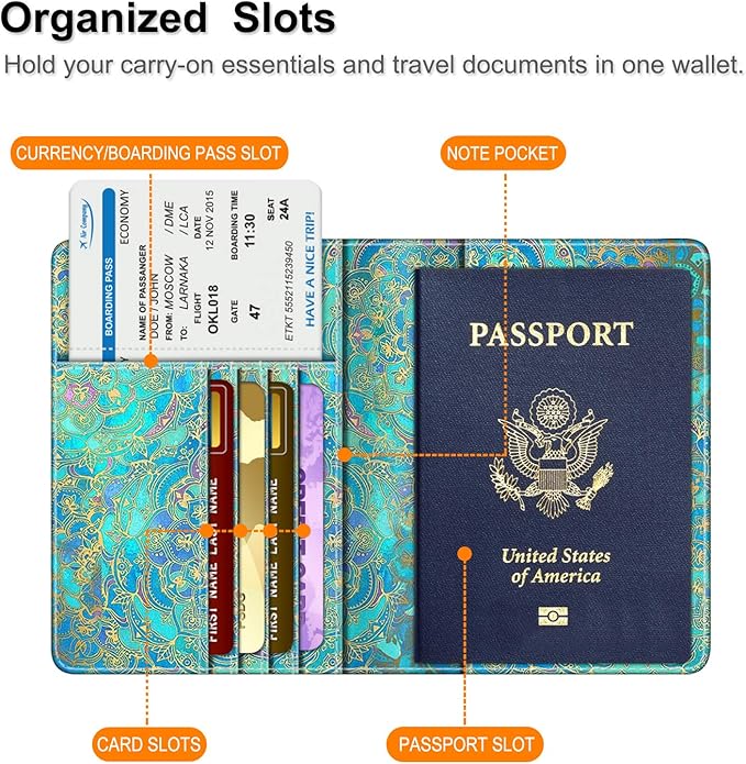 FINTIE Passport Holder, Slim Travel Wallet RFID Blocking Card Case Cover Passport Cover Protector Essentials with Credit Card Slots for Women/Men | Slim, RFID Blocking, Card Case Cover, Essentials, Credit Card Slots