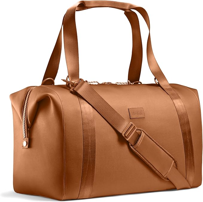Fit & Fresh Neoprene Weekender Bag for Women – Carry-On Friendly Travel Duffel with Expandable Sides, Trolley Sleeve & Pockets – Lightweight, Water-Resistant Overnight Bag for Weekend Trips + Gym