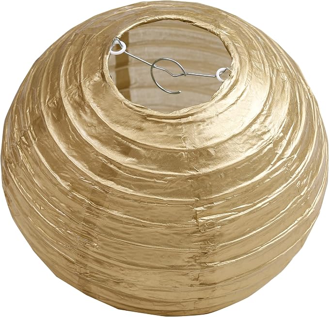 Pack Of 6 Round Paper Lanterns Lamp Wedding Birthday Party Decoration (Gold, 18"/45CM)