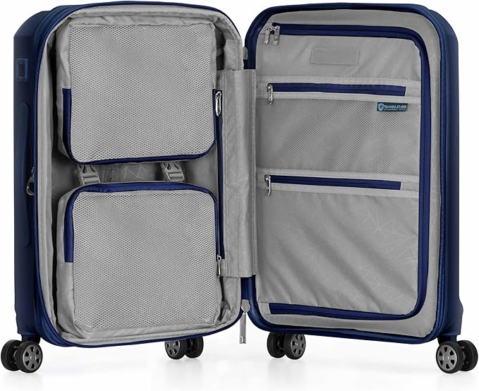 Traveler's Choice Pagosa Hardshell Expandable Luggage with Spinner Wheels, Navy, 22-Inch Carry-on