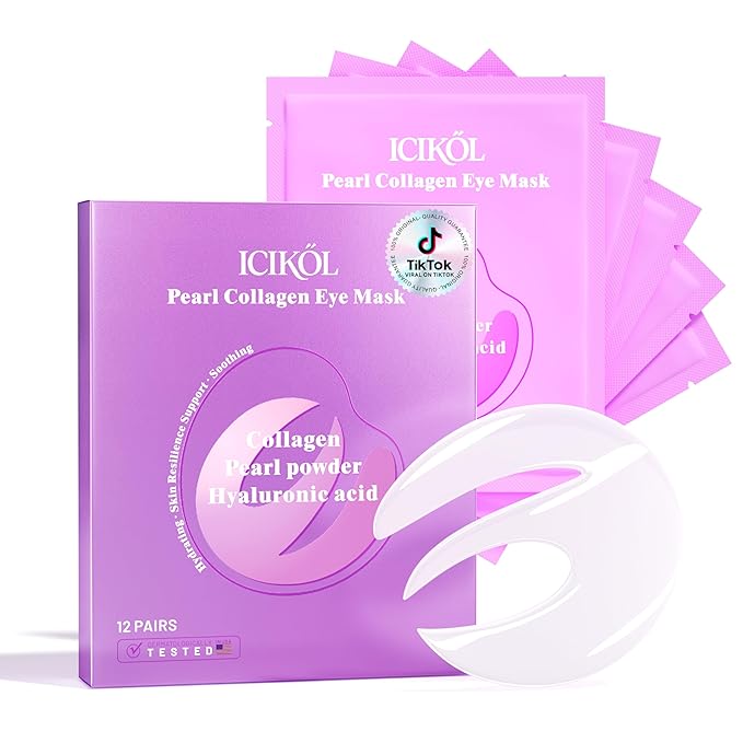 Under Eye Patches with Collagen, Eye Patches for Puffy Eyes and Dark Circles, 360° Under Eye Mask for Puffiness, Wrinkles, Fine Lines, Gifts for Women - Skin Care, 60 Pairs (White)