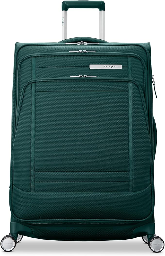 Samsonite UpLIFT Lightweight Medium Checked Softside Luggage with Spinner Wheels - Expandable - Airline-Approved, Polyester Soft Suitcase for Ultra Light Travel - Emerald Green