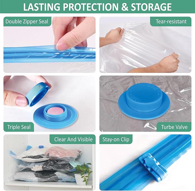 Cozy Essential Travel Vacuum Storage Bags with Rechargeable Cordless USB Pump, Space Saver Bags for Luggage, Suitcase, Carry-On, for Clothes, Blankets, Bedding & Seasonal Storage,35 Combo