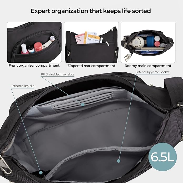 Travelon Anti-theft Classic Crossbody Bucket Bag | Anti-theft