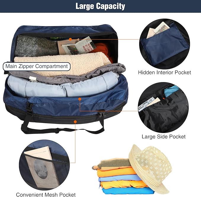REDCAMP Foldable Travel Bag, Large Sports Bag, 75L/96L/100L, Lightweight Waterproof Tote Bag