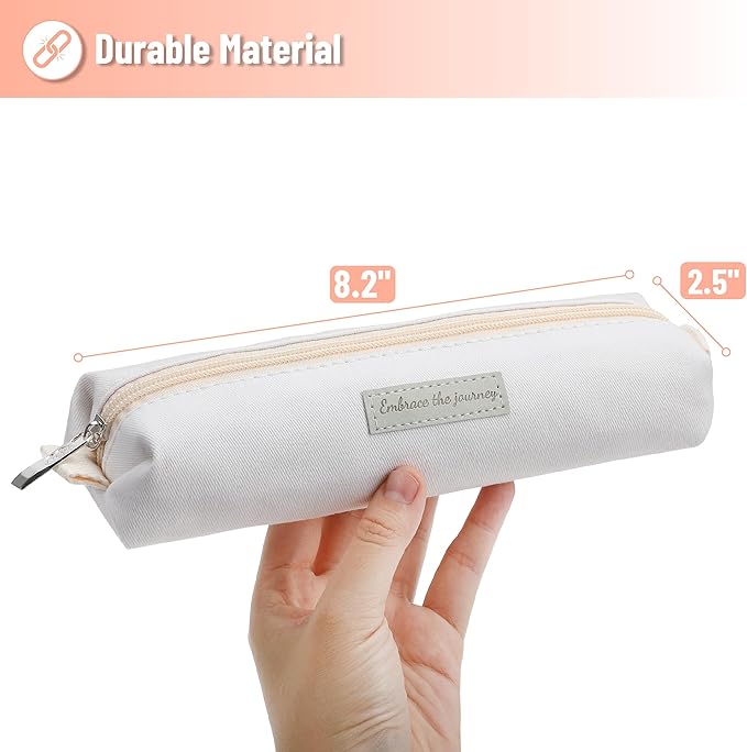 Mr. Pen- Cute Pencil Case Pouch, Cream Color, Multipurpose Canvas Bible Pencil Pouch