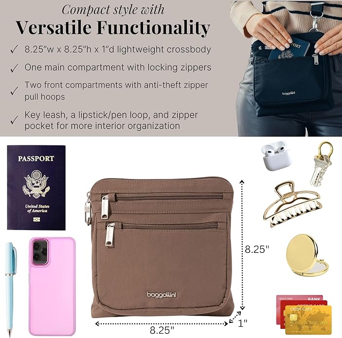 Baggallini womens Securtex Anti-theft Crossbody