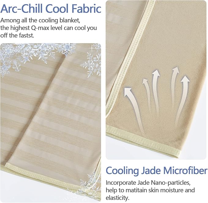 Guohaoi Cooling Blanket (90"x108"King Size) for Hot Sleepers,Absorbs Heat to Keep Body Cool for Night Sweats,100% Oeko-Tex Certified Cool Fiber,Breathable,Comfortable,All-Season.