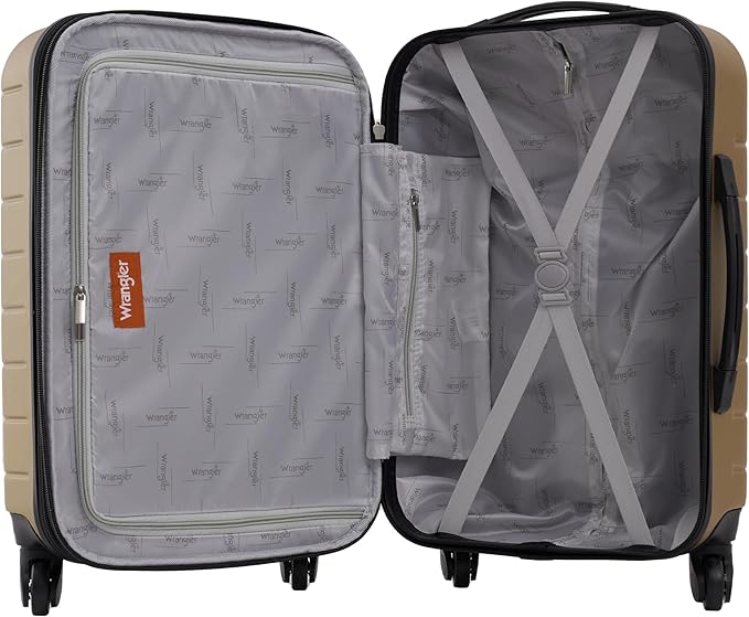 Wrangler Smart Spinner Hardside Luggage, 2 Piece Set, Wood Thrush