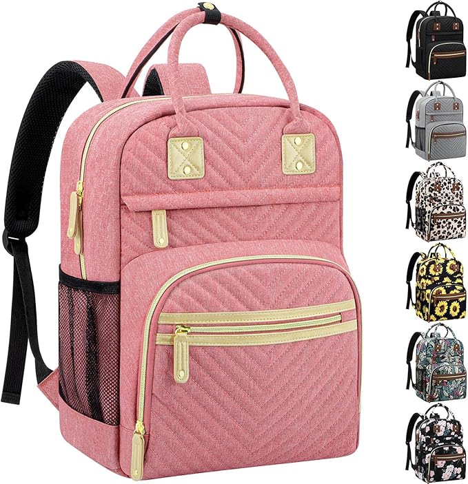Tenot Baby Diaper Bag Backpack Tote for Women Large Capacity with Insulated Pockets Multifunctional Waterproof Diaper Bags For Baby Girl Boy Mama Maternity Travel Bag Pink