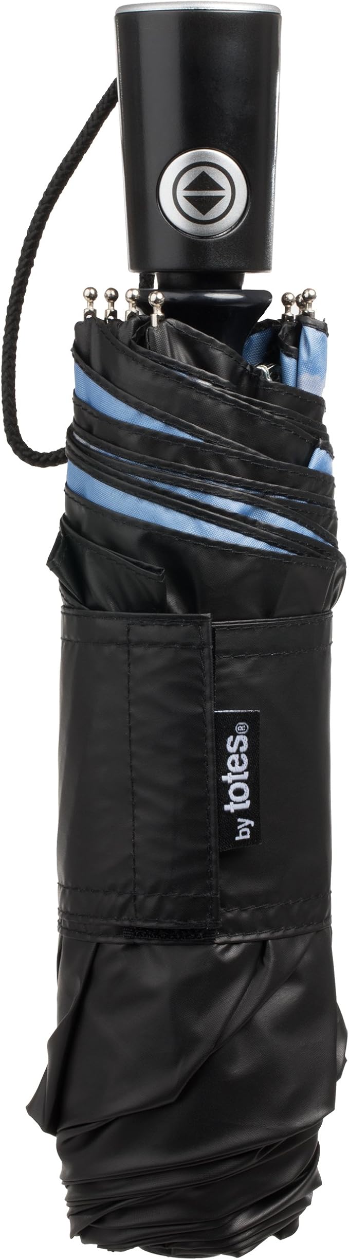 Totes Auto Open/Close Compact Umbrella with Printed Under Canopy